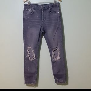 Zara mom jeans distressed summer,spring waistlaid flat=16" length 39" inseam 28"